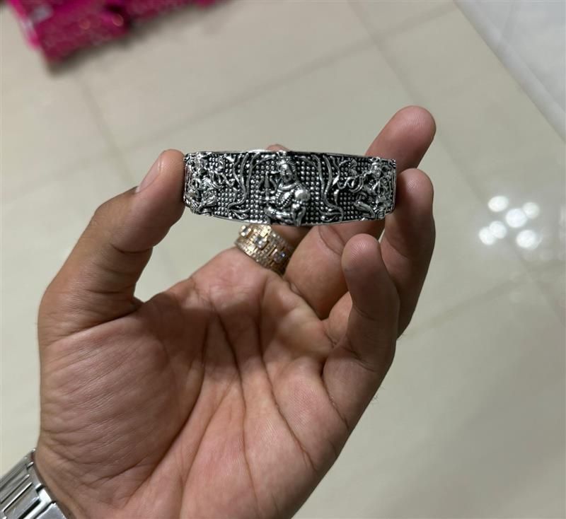 Men's Oxidised Silver Mahakal Bracelet